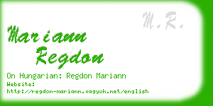 mariann regdon business card